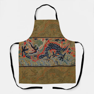 Antique Chinese Dragon Silk Embroidery Pattern Apron