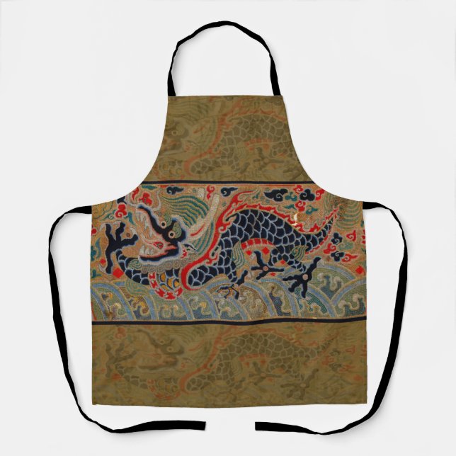 Antique Chinese Dragon Silk Embroidery Pattern Apron (Front)