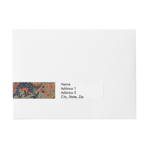 Antique Chinese Dragon Silk Embroidery Pattern Wraparound Address Label