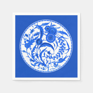 Antique Chinese Jacobean Floral - Cobalt Blue Napkin