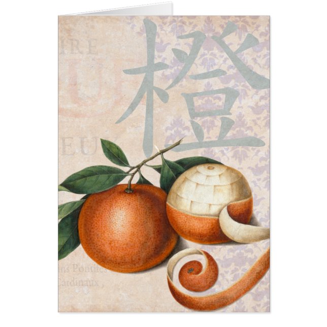 Antique Chinese Oranges Vintage Collage (Front)