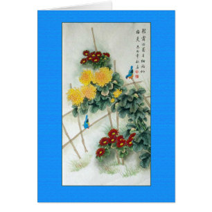 Antique Chinese Painting Bluebirds