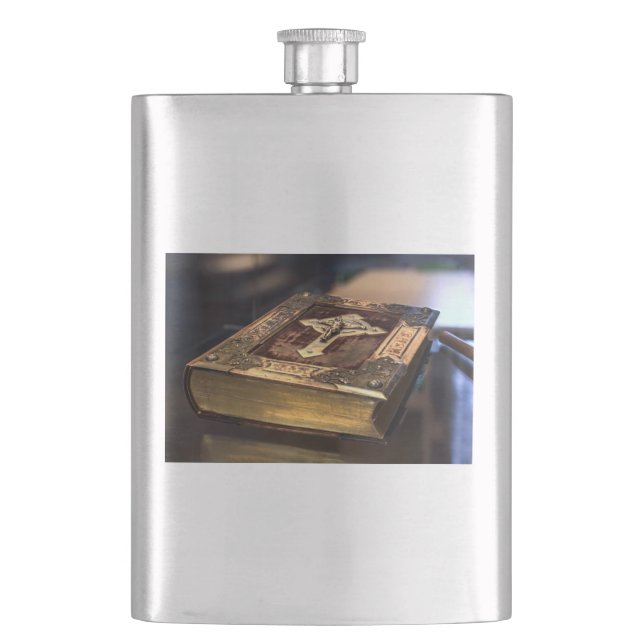 Antique Christian Bible Hip Flask (Front)