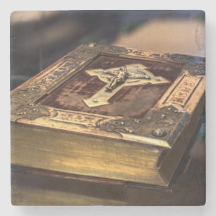 Antique Christian Bible Stone Coaster