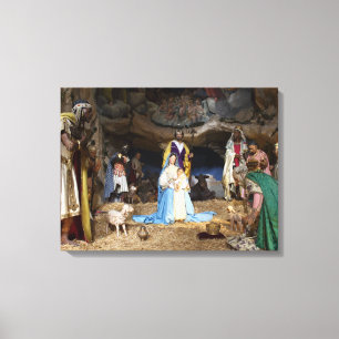 Antique Christmas Nativity Scene Canvas Print