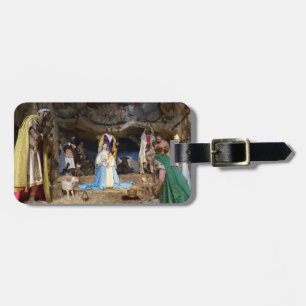 Antique Christmas Nativity Scene Luggage Tag