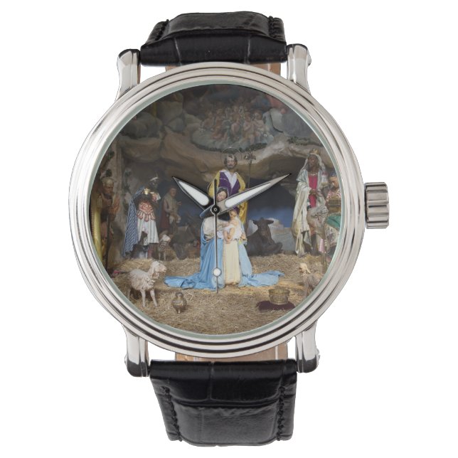 Antique Christmas Nativity Scene Watch (Front)