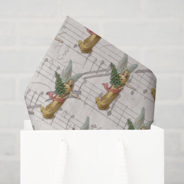 Antique Christmas Tree Angel Victorian Christian Tissue Paper (Gift Bag)