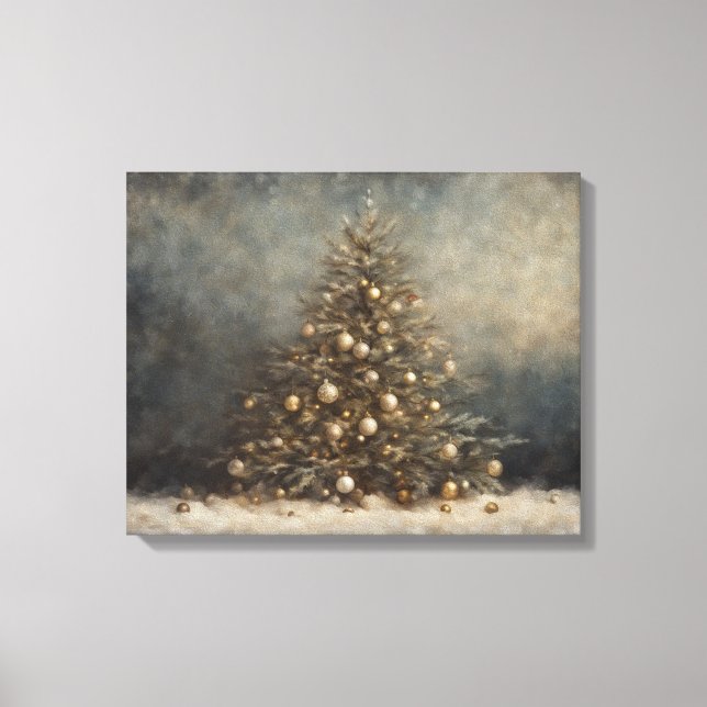 Antique Christmas Tree Wall Art  - Moody print. (Front)