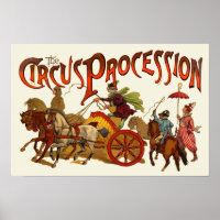 Antique Circus Parade Clowns Horses