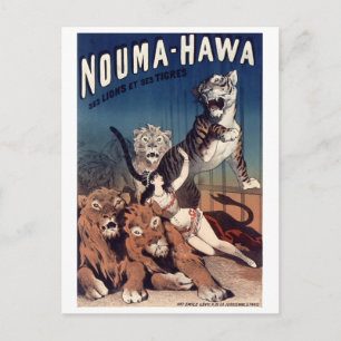 Antique circus show postcard