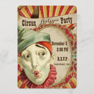 Antique Circus Theme Party Invitation
