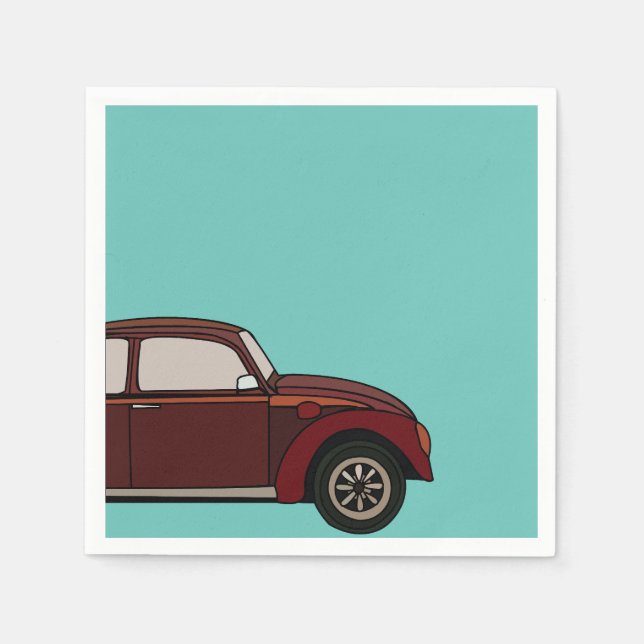 Antique Classic Car Birthday Napkin (Front)