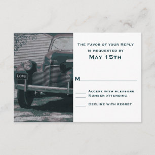 Antique Classic Car Vintage Wedding RSVP Cards