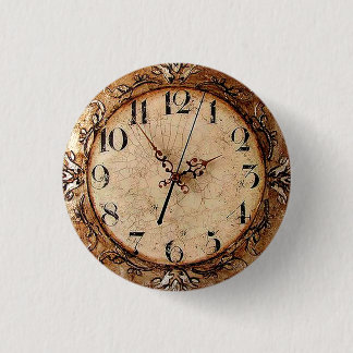 Antique Clock 3 Cm Round Badge