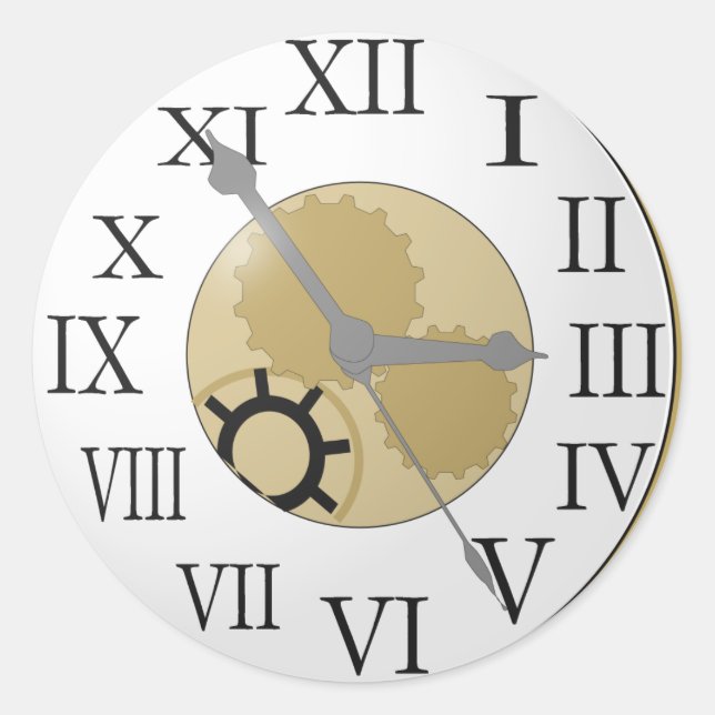 Antique Clock Classic Round Sticker (Front)