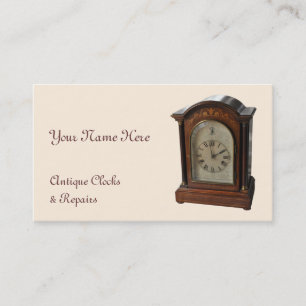 Antique clock cream business card