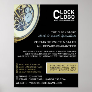 Antique Clock, Horologist Advertising Poster