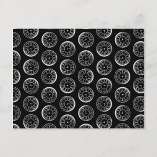 Antique Clocks Print Pattern Vintage Clock Art Postcard