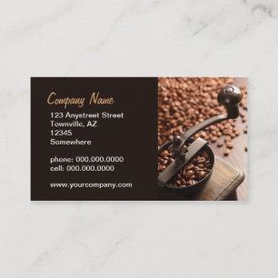 antique coffee grinder business card