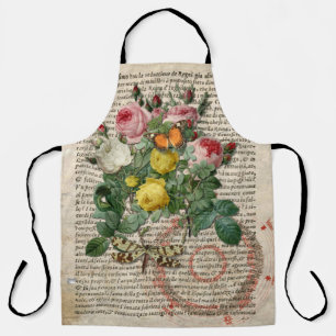 Antique Collage All-Over Print Apron