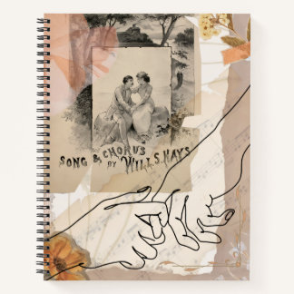 Antique Collage Romantic Floral Ephemera Notebook