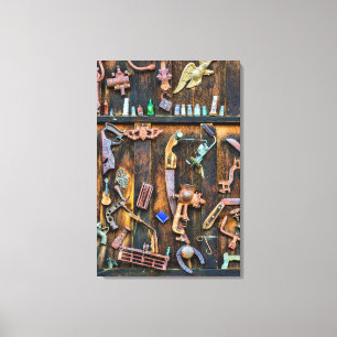 Antique collection on wall canvas print