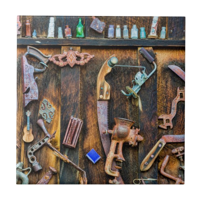 Antique collection on wall tile (Front)