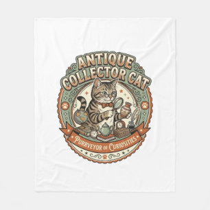 Antique Collector Cat Antique Collector Cat Vintag Fleece Blanket