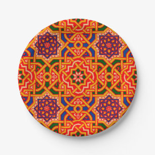 Antique Colorful Carpet Print Paper Plate