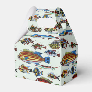 Antique Colorful Exotic Fish Natural History Print Favour Box