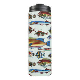 Antique Colorful Exotic Fish Natural History Print Thermal Tumbler