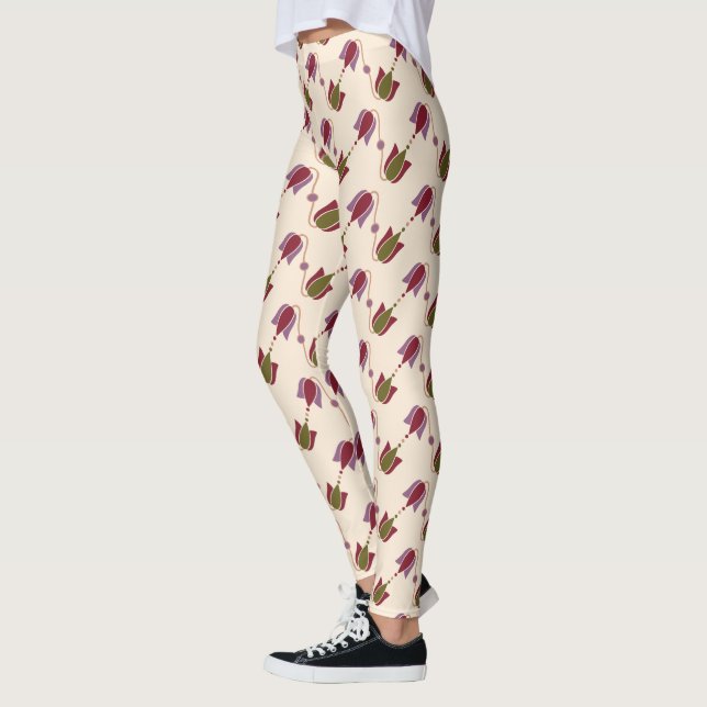 Antique Coloured Floral Pattern Leggings (Left)
