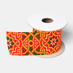 Antique Colourful Carpet Print Satin Ribbon