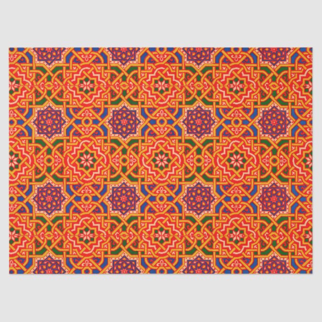 Antique Colourful Carpet Print Tissue Paper (Front)
