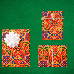 Antique Colourful Carpet Print Wrapping Paper Sheet