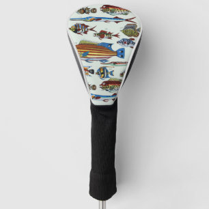 Antique Colourful Exotic Fish Natural History Prin Golf Head Cover