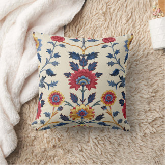Antique Colourful Indian Floral Motif Pattern Cushion