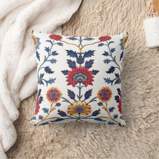 Antique Colourful Indian Floral Motif Pattern Cushion