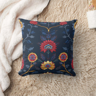 Antique Colourful Indian Floral Motif Pattern Cushion