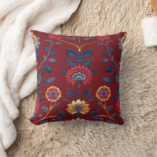 Antique Colourful Indian Floral Motif Pattern Cushion