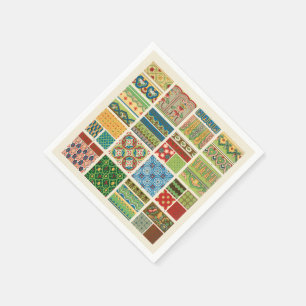 Antique Colourful Patchwork Paper Napkin