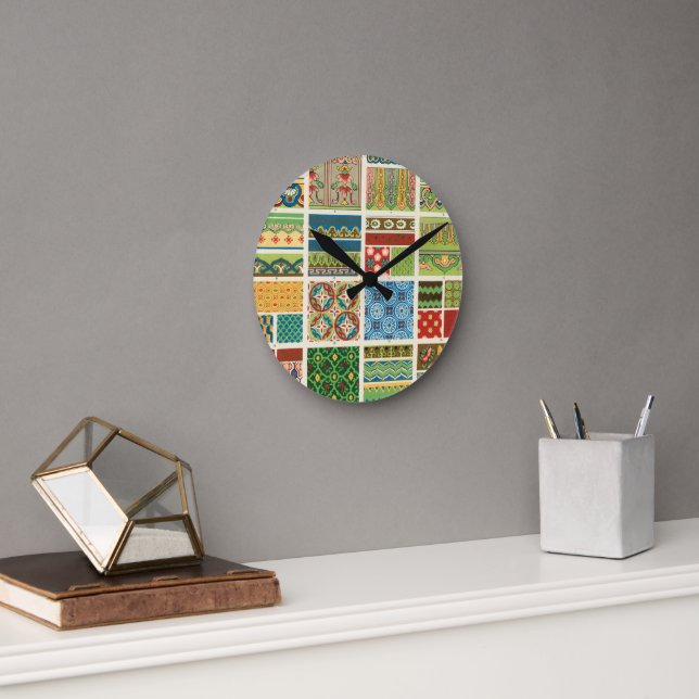 Antique Colourful Patchwork  Round Clock (Office)