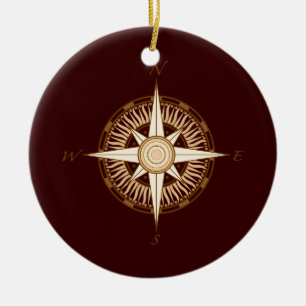 Antique Compass Rose Christmas Ornament