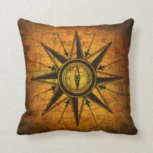 Antique Compass Rose Cushion