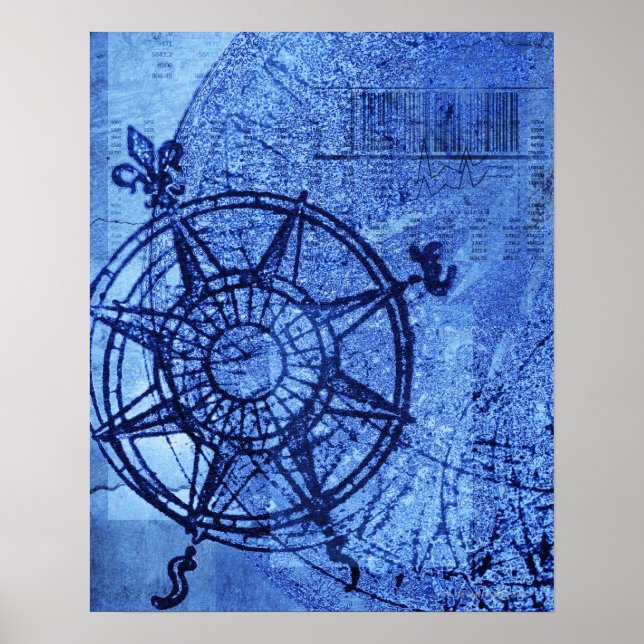Antique compass rose poster (Front)