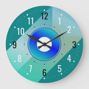 Antique & Contemporary Décor - Modern Teal Large Clock