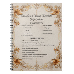 Antique Cookbook Border Design Notebook