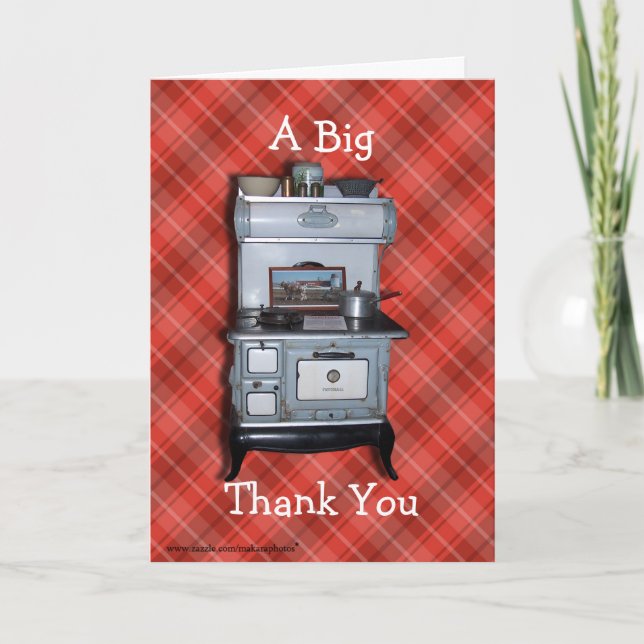 Antique Cookstove Thanks -customise any occasion Thank You Card (Front)