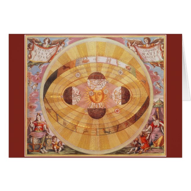 Antique Copernican Solar System, Vintage Astronomy (Front Horizontal)